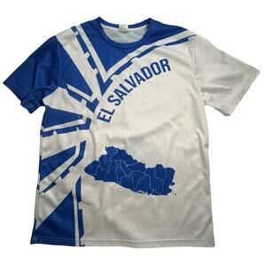 El Salvador Mens Large Shirt | polyester El Salvador shirt Larg
